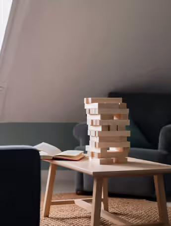 cozy attic room with games and comfy seating
