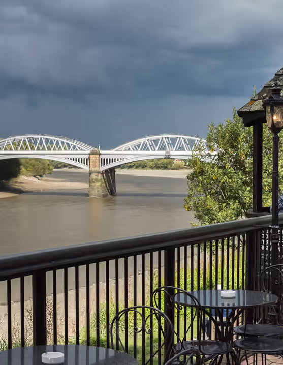 River Thames with Barnes Bridge in distance ​
