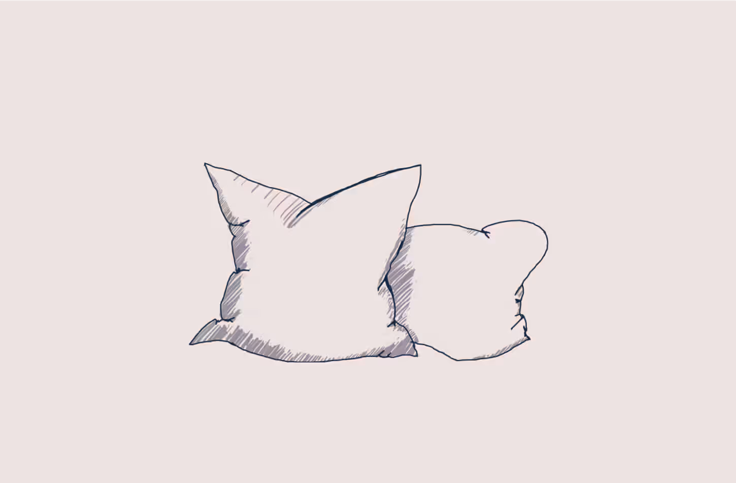 sketch of two pillows