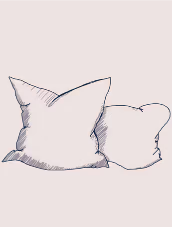 sketch of two pillows
