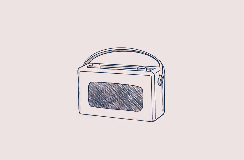 sketch of a vintage portable radio