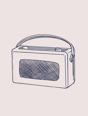 sketch of a vintage portable radio