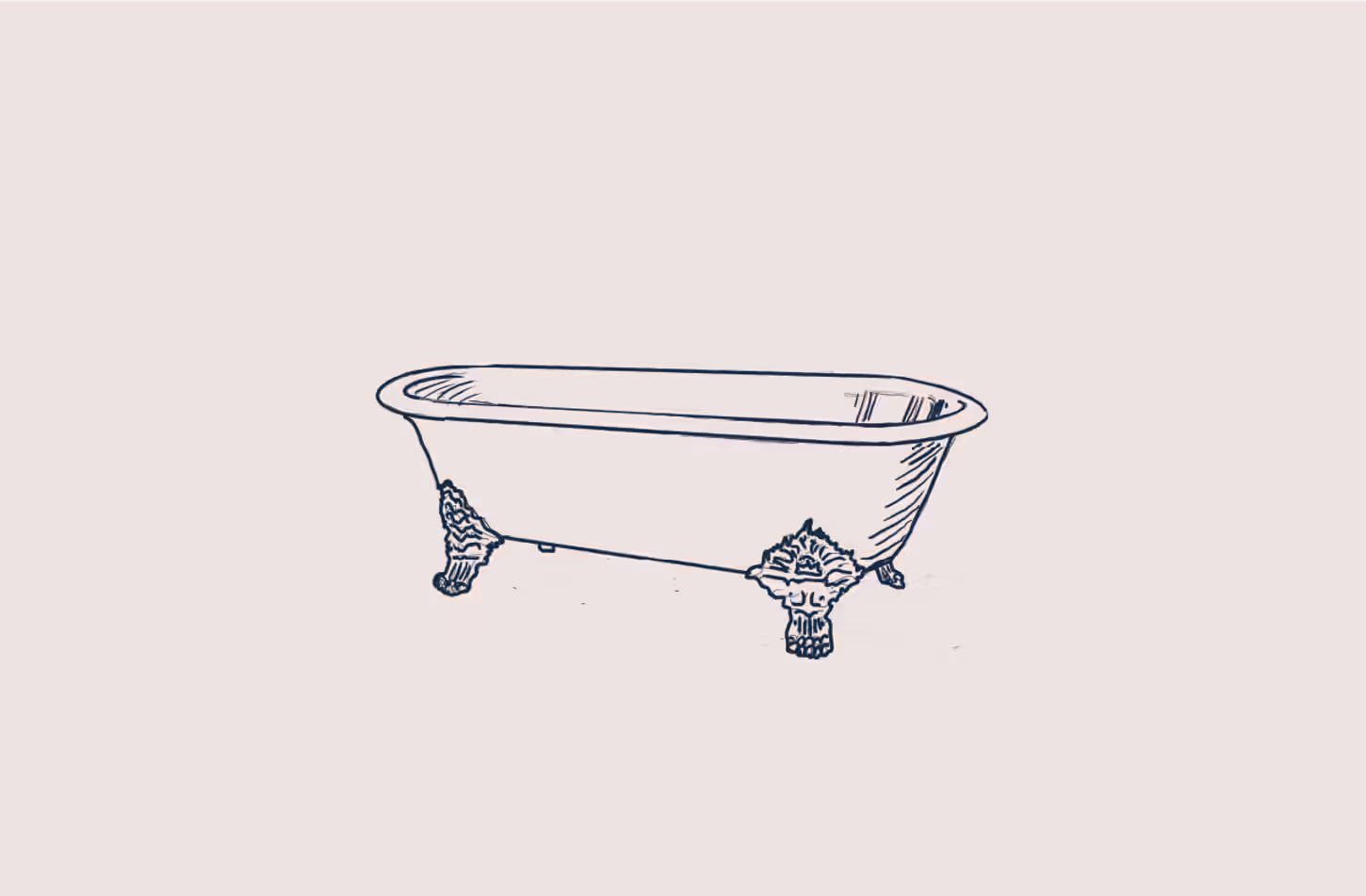 sketch of a freestanding bathtub
