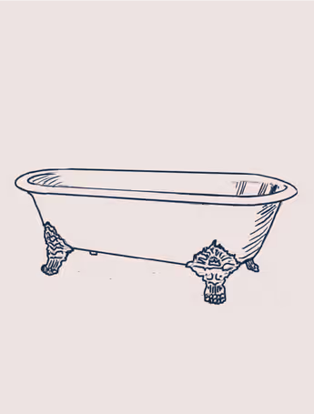 sketch of a freestanding bathtub