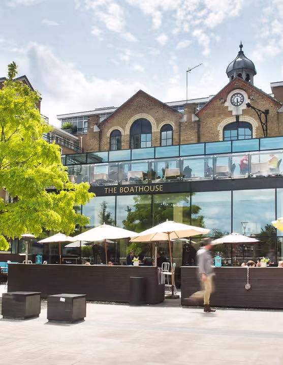 exterior view of The Boathouse pub