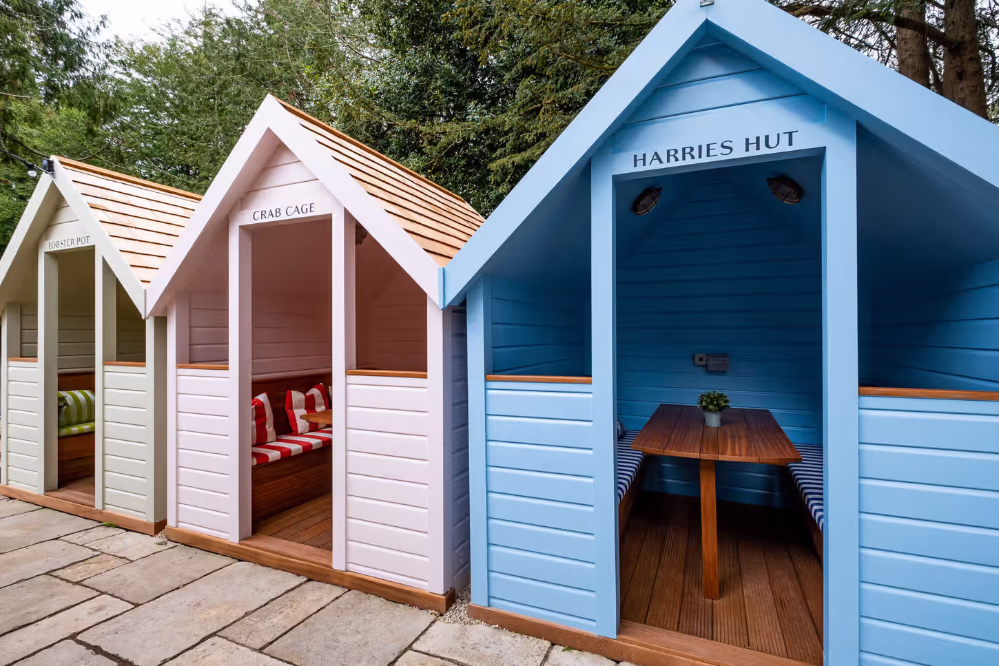row of colourful beach huts