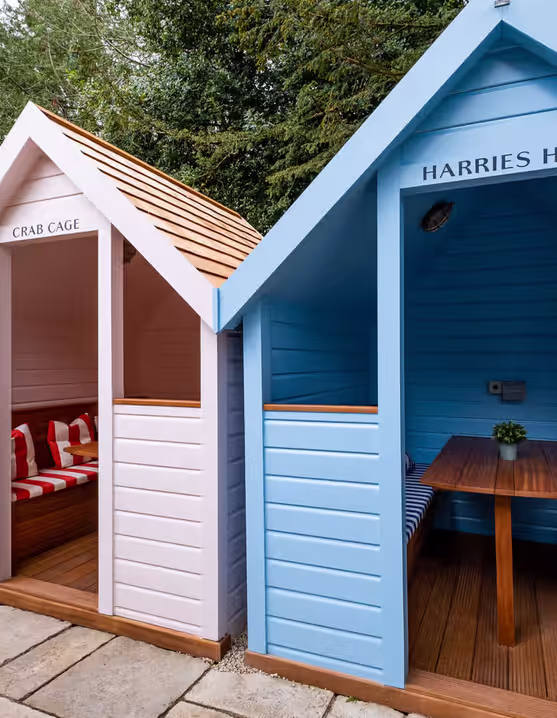 row of colourful beach huts