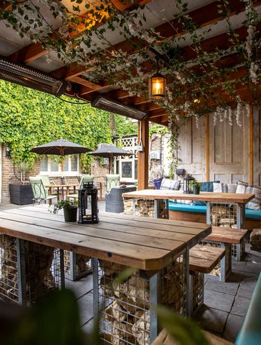 Garden huts at The Coach & Horses in Barnes