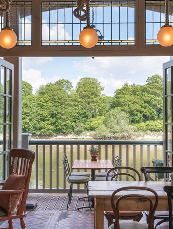 Views over the River Thames from the White Hart pub in Barnes